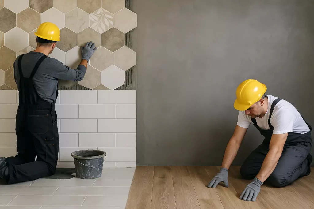 Azulejos, microcemento y vinilos tendencias para este año
