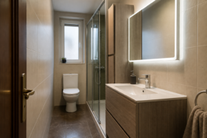 Cómo aprovechar el espacio en baños estrechos: distribución, muebles y trucos que funcionan